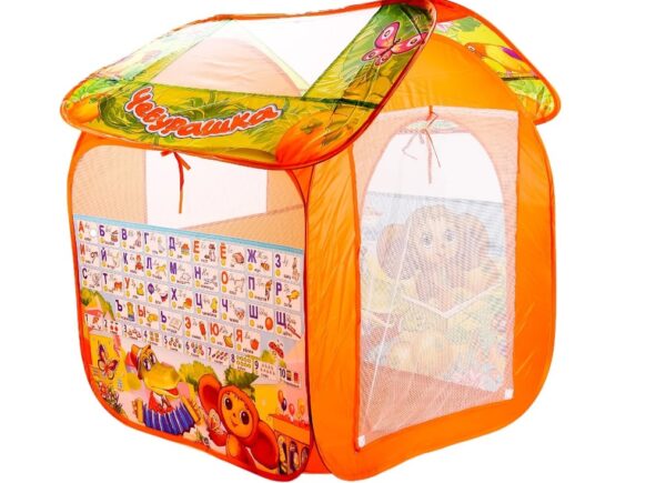 Палатка детская игровая "Чебурашка с азбукой" в сумке (арт. 0055-GFA-R)