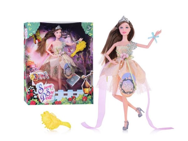 Кукла "Цветочная Фея" в золотистом платье в коробке (арт. SK015D)
