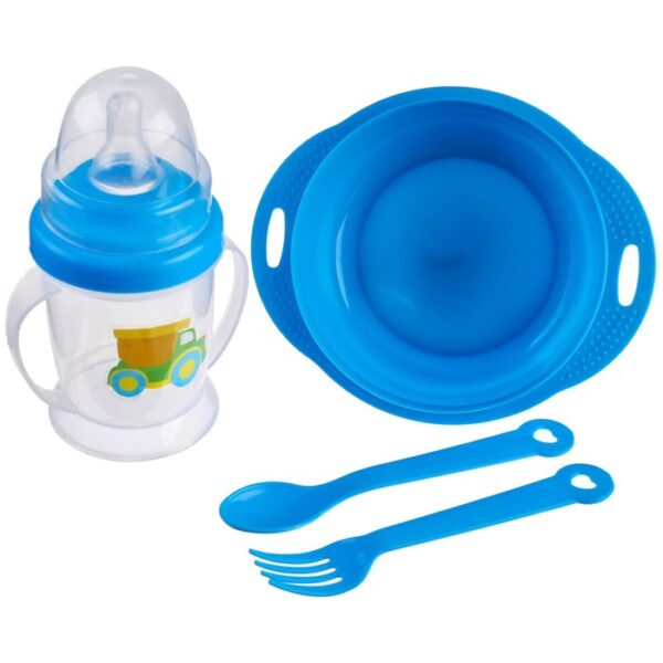 Набор детской посуды «Малыш», 4 предмета: тарелка, бутылочка, ложка, вилка, от 5 мес. 1