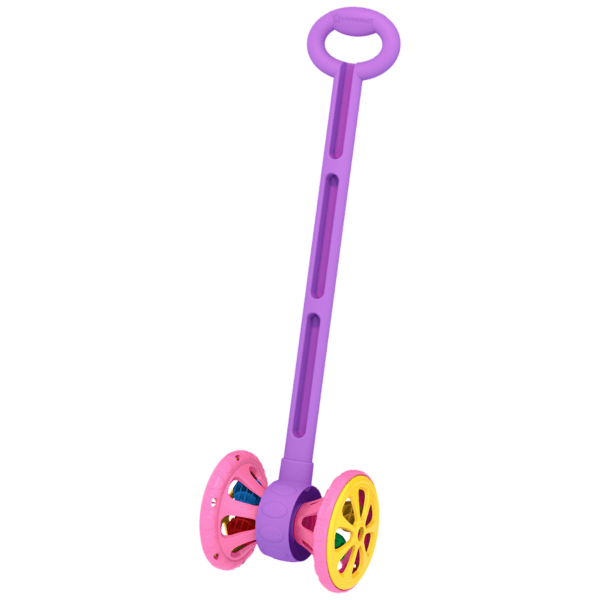 Каталка «Весёлые колёсики» с шариками (фиолетово-розовая)