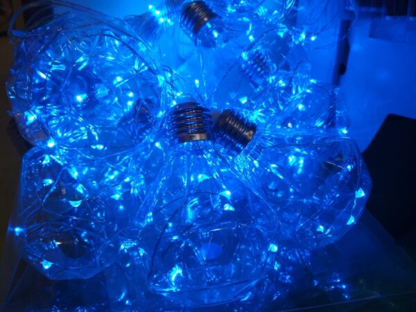 Гирлянда "Лампочки" 10 LED (синее свечение, медный провод) в коробке. 1