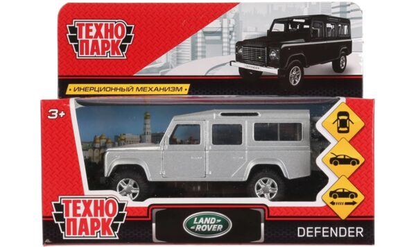 Металлическая модель "Land Rover Defender" серебристого цвета от «Технопарк» (арт. DEFENDER-SL) 2