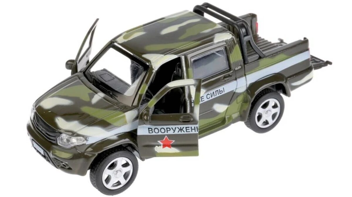 Машинка "UAZ Pickup Военный" ТМ "Технопарк" (арт. PICKUP-MIL) 1