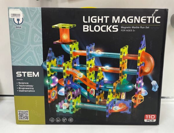 Магнитный конструктор светящийся Light Magnetic blocks, 110 деталей (Арт. 2302)