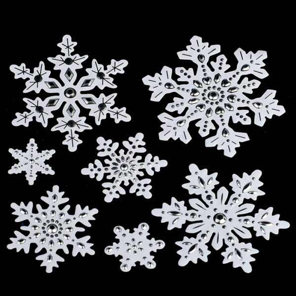 Наклейки новогодние для декора "Кристальные снежинки" в пакете (арт. S1103-2) 1