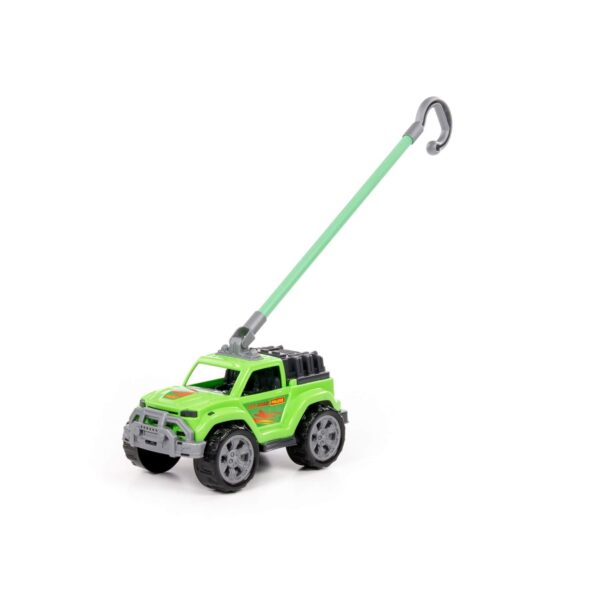 Автомобиль-каталка "Легионер" с ручкой (зелёный)