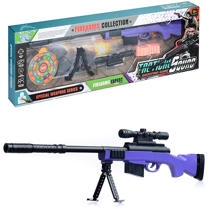 Автомат "Супер снайпер" с мягкими пулями и мишенью, в коробке (арт. 822 ...