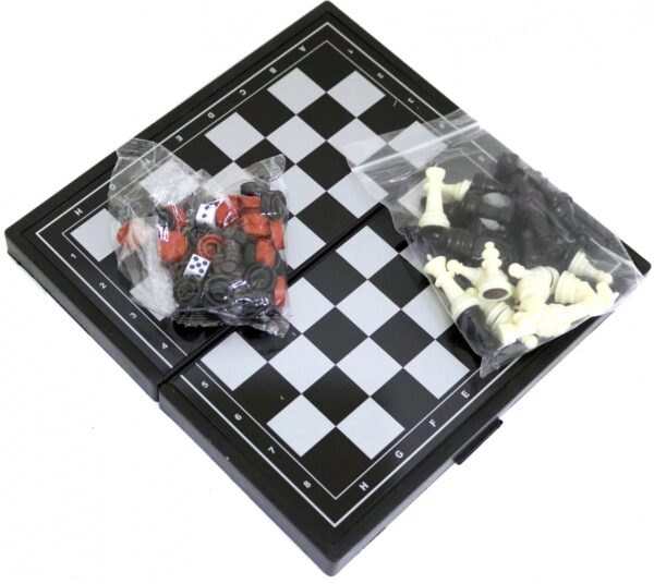 3в1 магнитные шахматы, шашки, нарды в коробке (AN02574)
