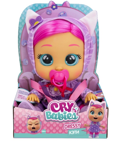 Край Бебис Кукла Кэти Dressy интерактивная плачущая Cry Babies 40889
