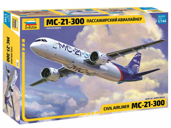 Сборная модель "Пассажирский Авиалайнер МС-21-300" (арт. ЗвзД_7033)