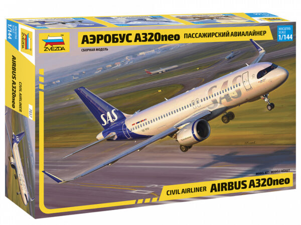 Сборная модель "Пассажирский авиалайнер Аэробус А320neo" (арт. ЗвзД_7037)
