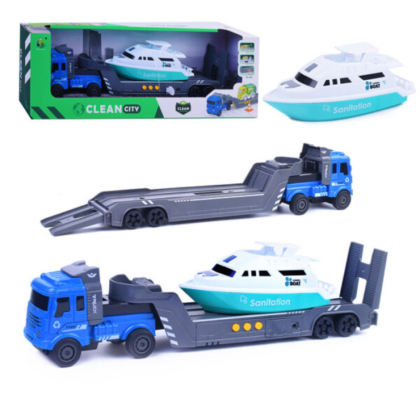 Автовоз с яхтой, на батарейках, в коробке (арт. 2629A-3)