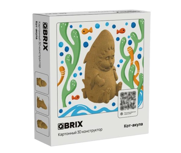 QBRIX Картонный 3D конструктор "Кот-акула" (арт. 20044) 1