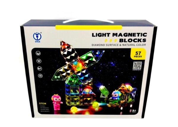 Конструктор магнитный Light Magnetic Blocks 57дет. (Арт. 9906)