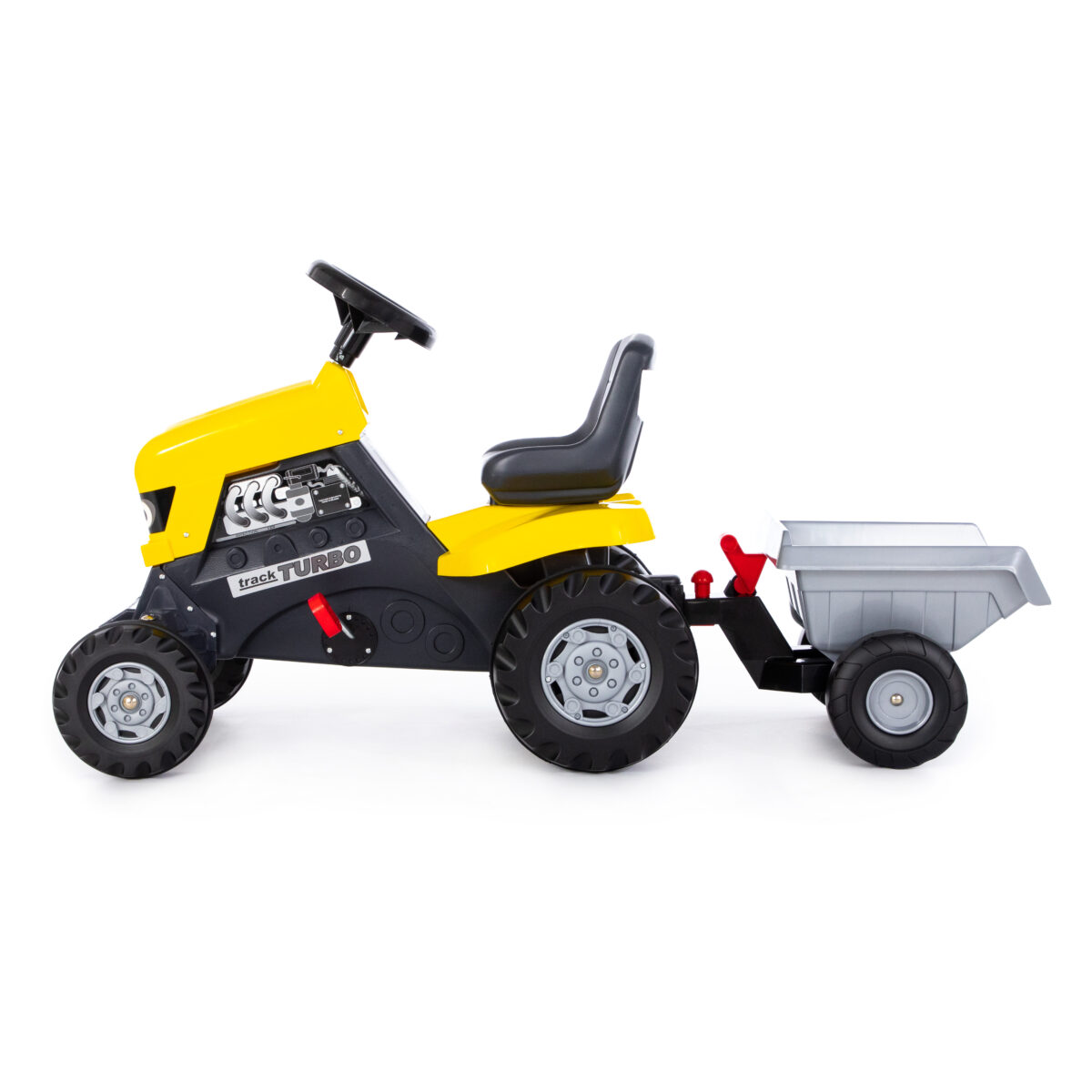 Каталка-трактор с педалями "Turbo" (жёлтая) с полуприцепом (Арт. 89328) 2