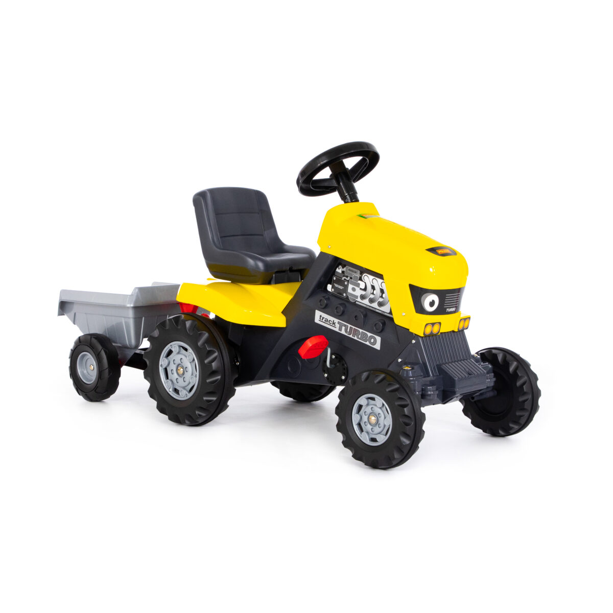 Каталка-трактор с педалями "Turbo" (жёлтая) с полуприцепом (Арт. 89328) 5