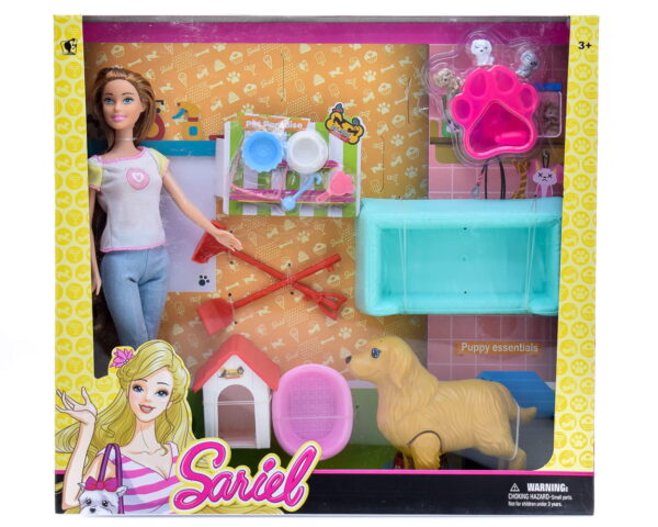 Кукла с питомцем и аксессуарами "Sariel 7731-A2" в коробке. 1