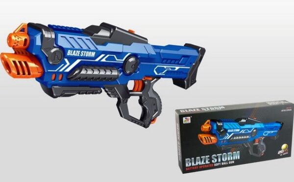 Бластер электронный с мягкими шариками "Blaze Storm ZC7117" в коробке. 1