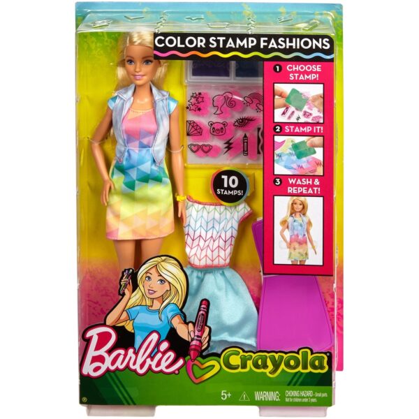Кукла "Barbie. Crayola" с нарядами и цветными штампами в коробке. 1