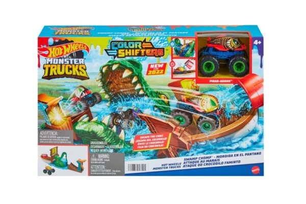 Игровой набор Hot Wheels "Monster Trucks Color Shifter Крокодил в болоте" (Арт. HGV14)