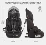 Удерживающее устройство для детей SIGER "Стар ISOFIX" (9-36 кг), цвет - черный кот 8