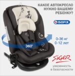 Удерживающее устройство для детей Siger «Престиж ISOFIX LUX», гр.0+/I/II/III, капибара (Арт. KRES4060) 1