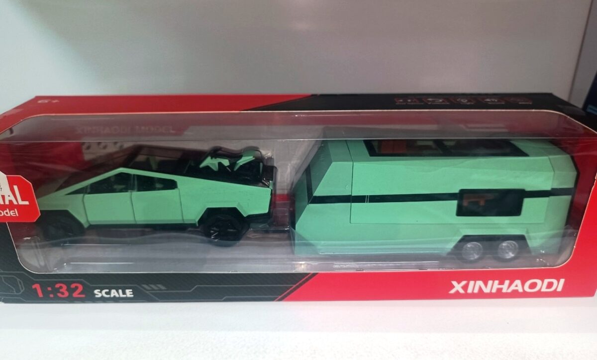 Машинка Die-cast "Tesla Cybertruck со съемным квадроциклом и прицепом" (Арт. A3230) 3