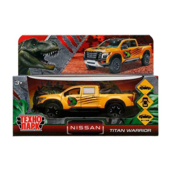 Машина металл «Nissan Titan Warrior. Динозавры» ТМ «Технопарк» (Арт. TITAN-13DIN-YE)