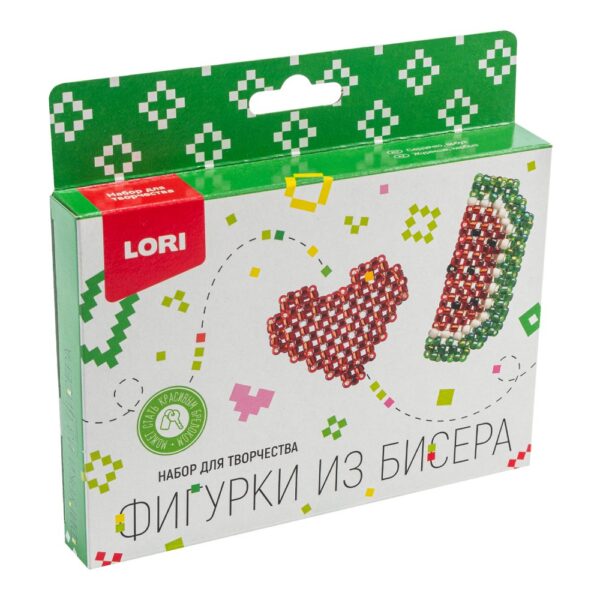 Фигурки из бисера "Сердечко, арбуз" (Арт. Бис-104)