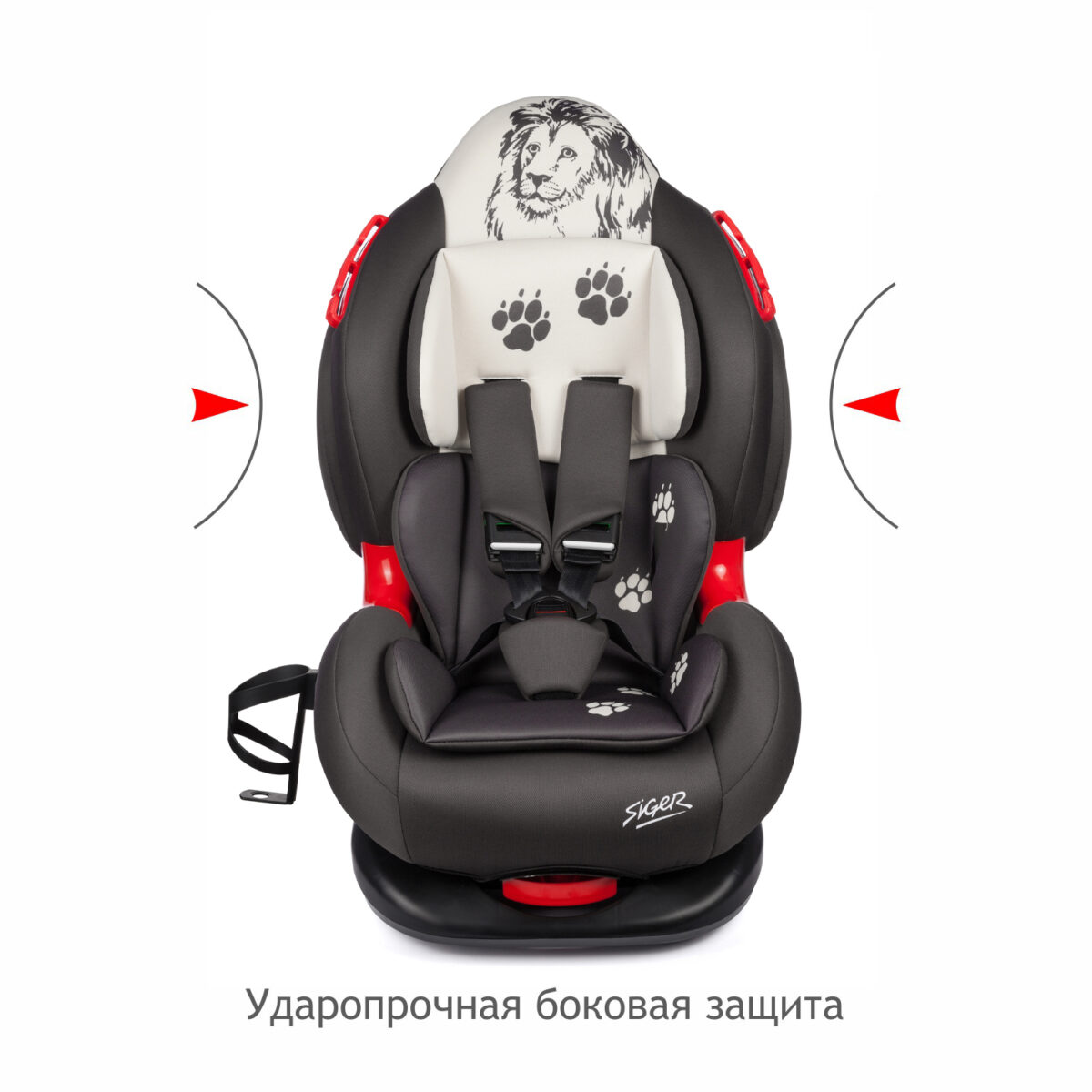 Удерживающее устройство для детей SIGER "Кокон ISOFIX", серо-бежевый, лев lux гр. I/II 3