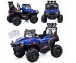 Электромобиль "Багги турбо" с р/у управлением, четырехколесный, двухместный, двойной привод (синий) 1