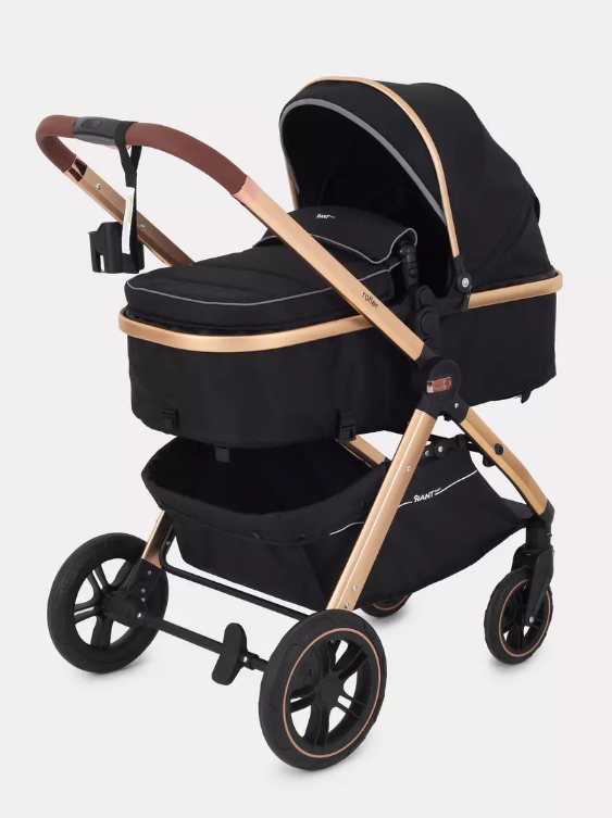 Коляска детская RANT basic "ROLLER GOLD" 2 в 1, цвет Black (2024) (Арт. RA161)