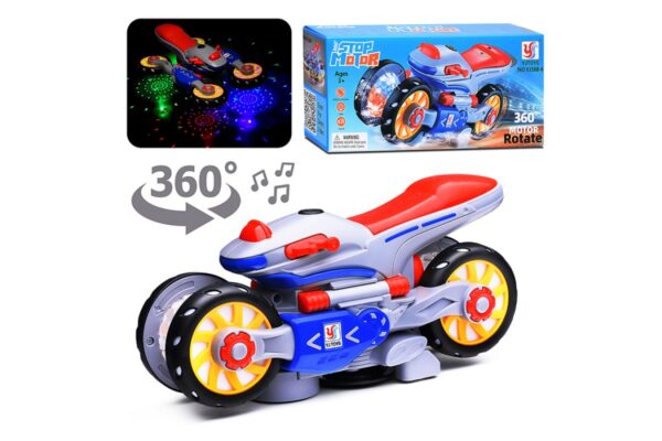 Интерактивная игрушка "Мотоцикл" на батарейках. в коробке YJ388-6