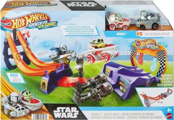 HPL32 Игровой набор Hot Wheels Автотрек - Большой гоночный трек Грогу Racerverse, коллекция Звёздные