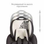 Удерживающее устройство для детей SIGER "Стар ISOFIX", зебра серый, бежевый люкс в разборе, гр. I/II/III 11