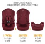 Удерживающее устройство для детей ZLATEK ZL513, бордо basic Atlantic в разборе, гр. I/II/III 6