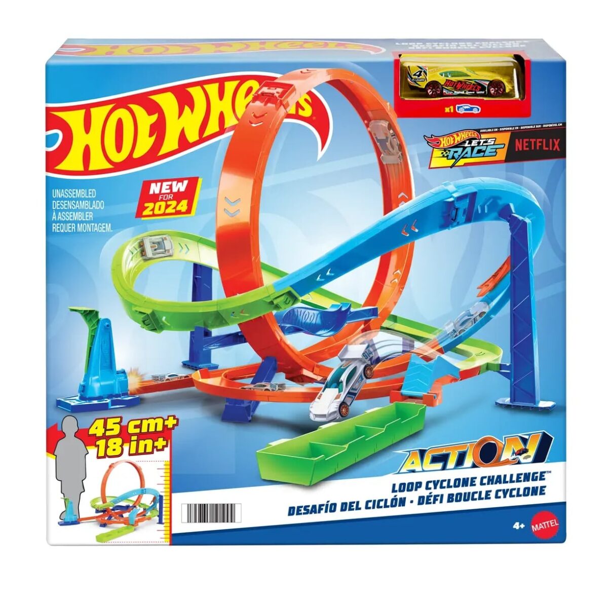 Hot Wheels Автотрек - Испытание гиперпетли, в наборе с 1 машинкой масштаба 1:64 1