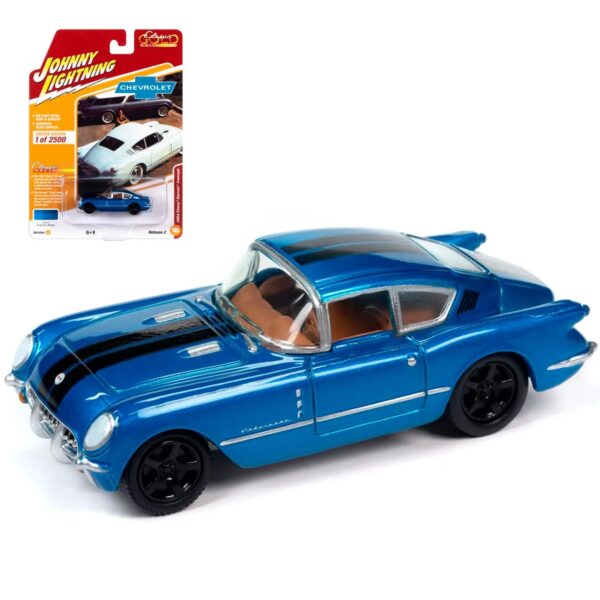 Машинка литая коллекционная Johnny Lightning - Die-сast модель 1954 Chevy Corvair Concept, масштаб 1:64, серия Classic Gold Collection 1