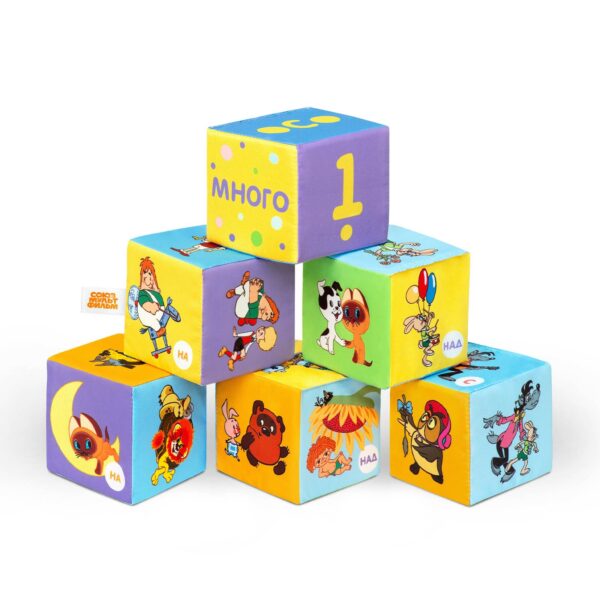 Игрушка "Мякиши" мягконабивные кубики (МультЛогика 6 кубиков, 8*8 см)