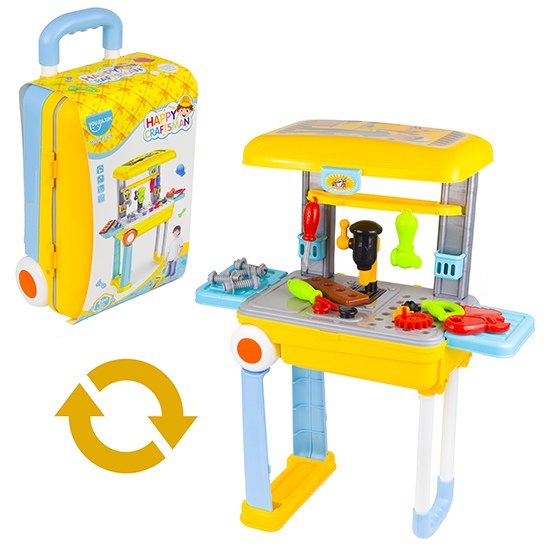 Игровой набор инструментов 2в1 "Happy Crafisman 678-210А" (свет, звук) в чемодане.