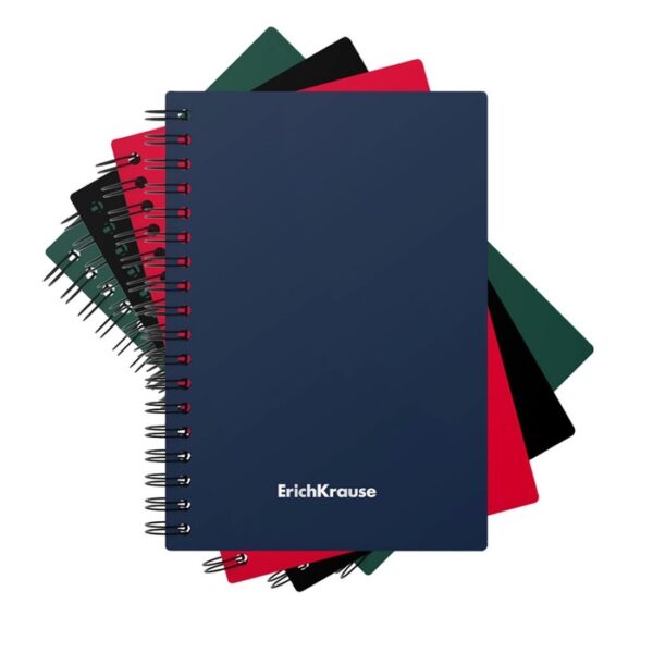 Тетрадь А6 60л кл на гребне ErichKrause Classic, пласт обл, бл офс, 4вид МИКС 49668 5433488 1