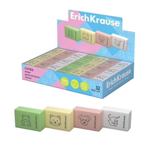 Ластик ErichKrause Cuties, 31*21*11мм. микс 10386967