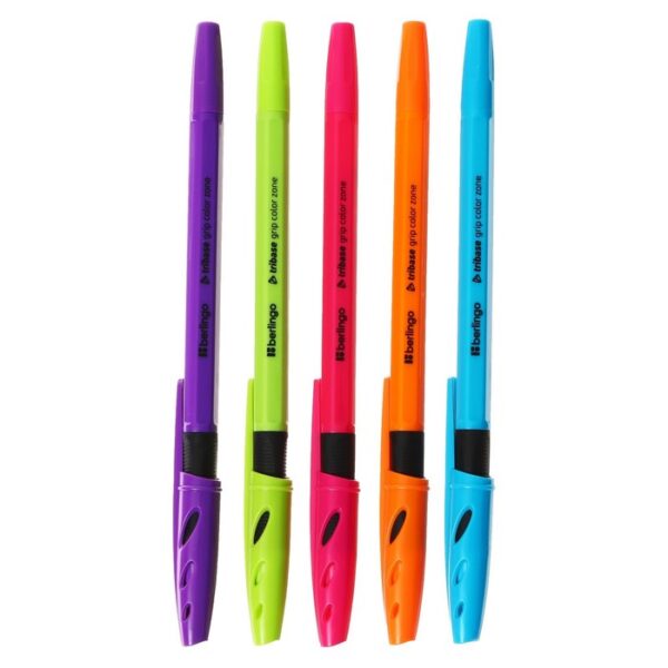 Ручка шариковая Berlingo "Tribase grip color zone", 0,7 мм,грип, синяя, микс 9878904