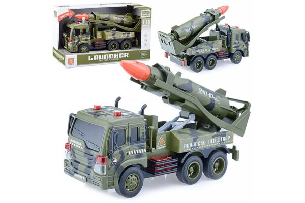 Машина "Военная техника V1-07" c ракетной установкой 1:16 (свет, звук) в коробке 1