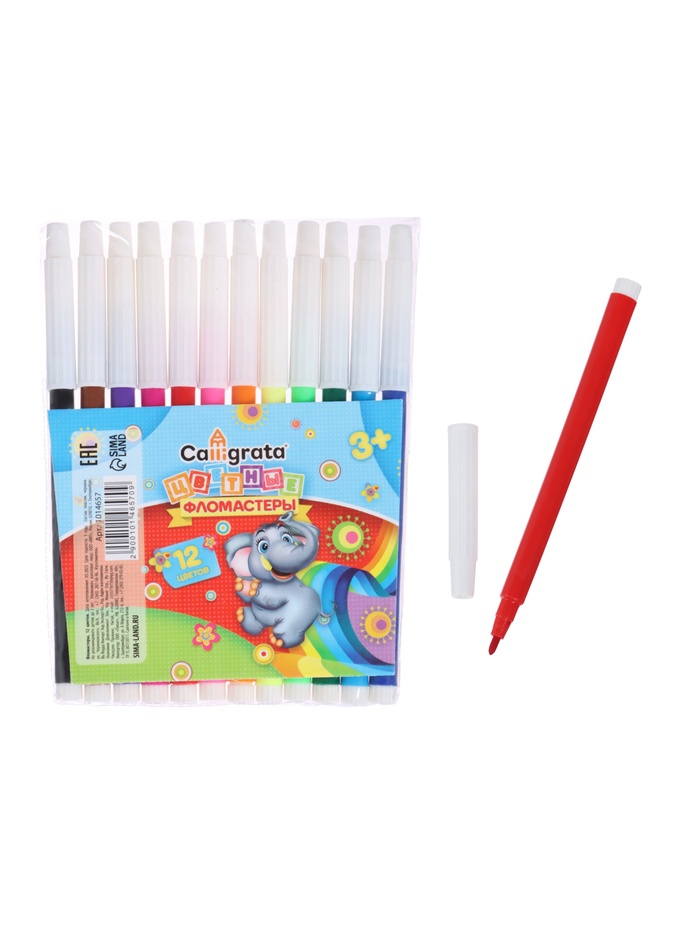 Фломастеры 12 цветов в PVC пакете невентилируемый колпачок 1014657 1 Фломастеры 12 цветов в PVC пакете невентилируемый колпачок 1014657 1