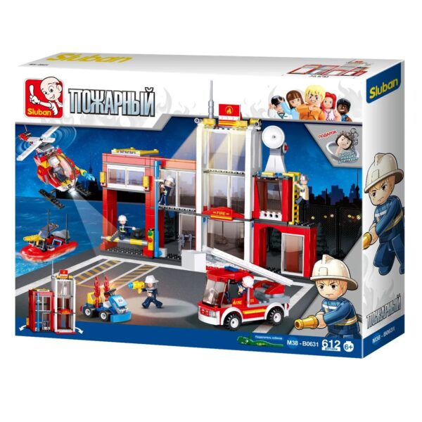 Конструктор SLUBAN Пожарная станция 612 дет. 1
