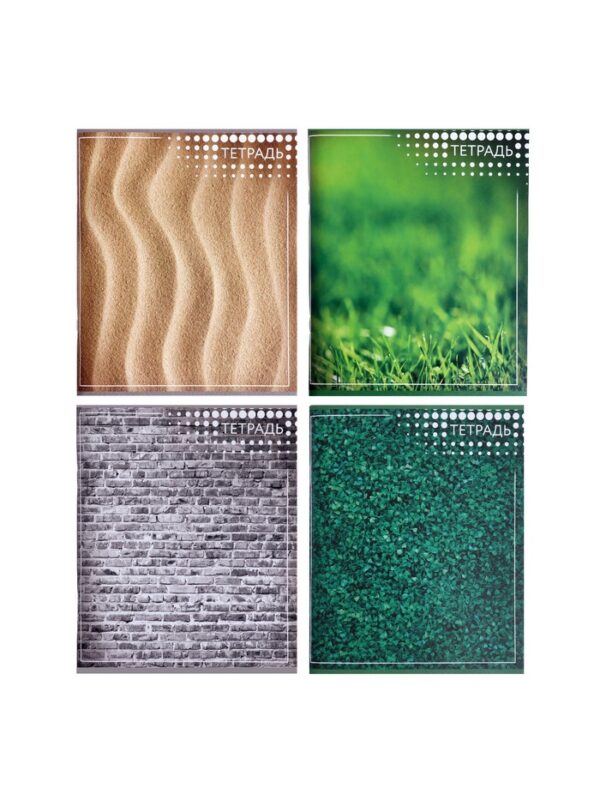 Тетрадь 96л лин Текстура, обл мел карт хром, блок офсет, 4вид МИКС 3099745 1
