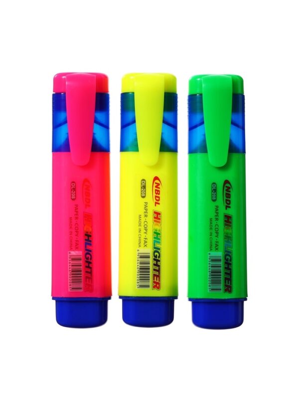 Набор маркеров текстовыделителей 3 цвета, наконечники скошенные 5мм, в пакете 654005 1