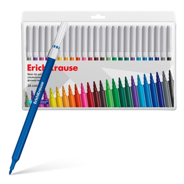 Фломастеры 24цв ErichKrause, в футляре, еврподвес 10387032 1