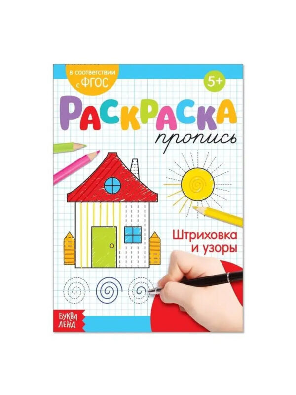 Раскраска-пропись "Штриховка и узоры"  20 стр. 3855841 1